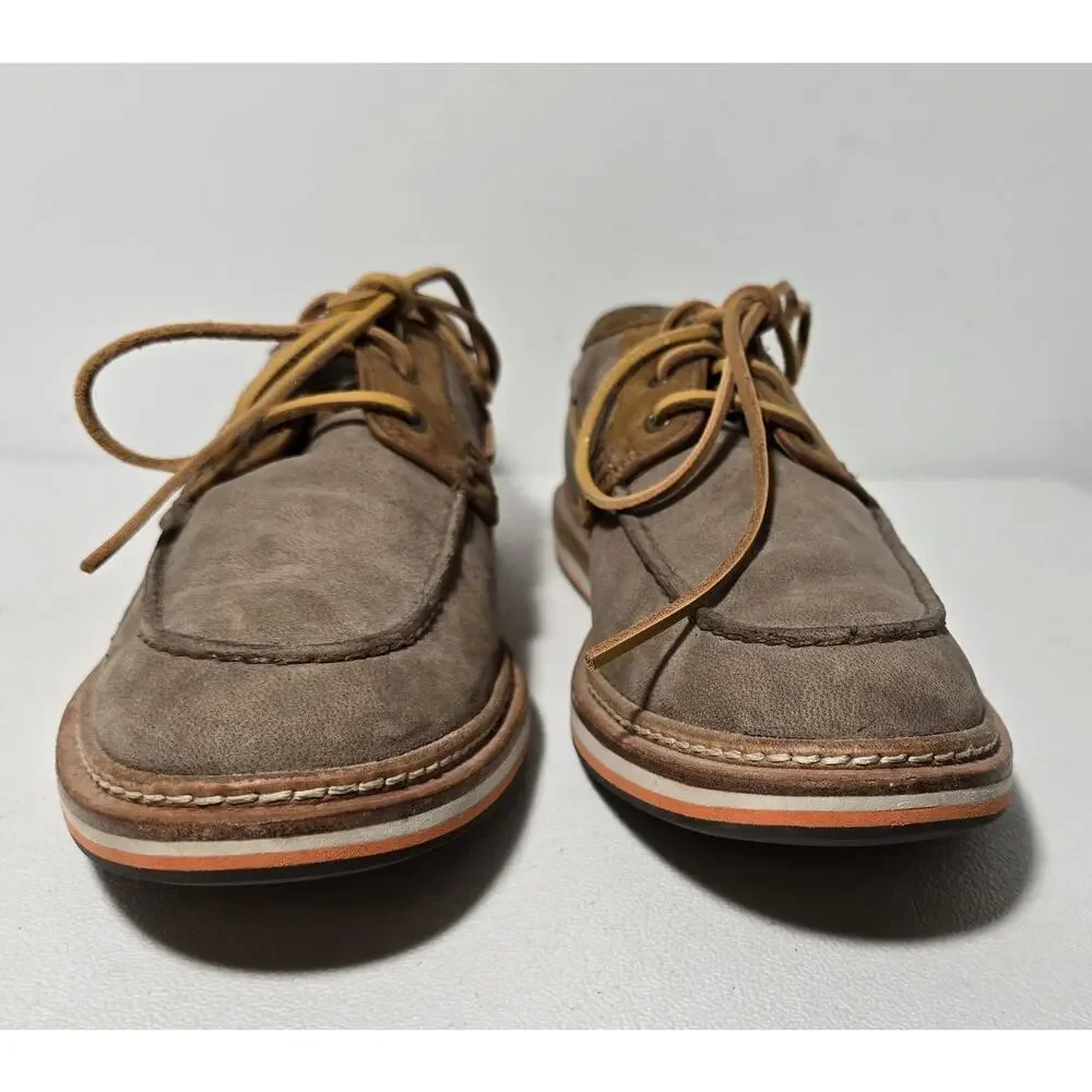 UGG Australia Mens 10 Boat Shoes Newell Lace Up Brown Nubuck Leather